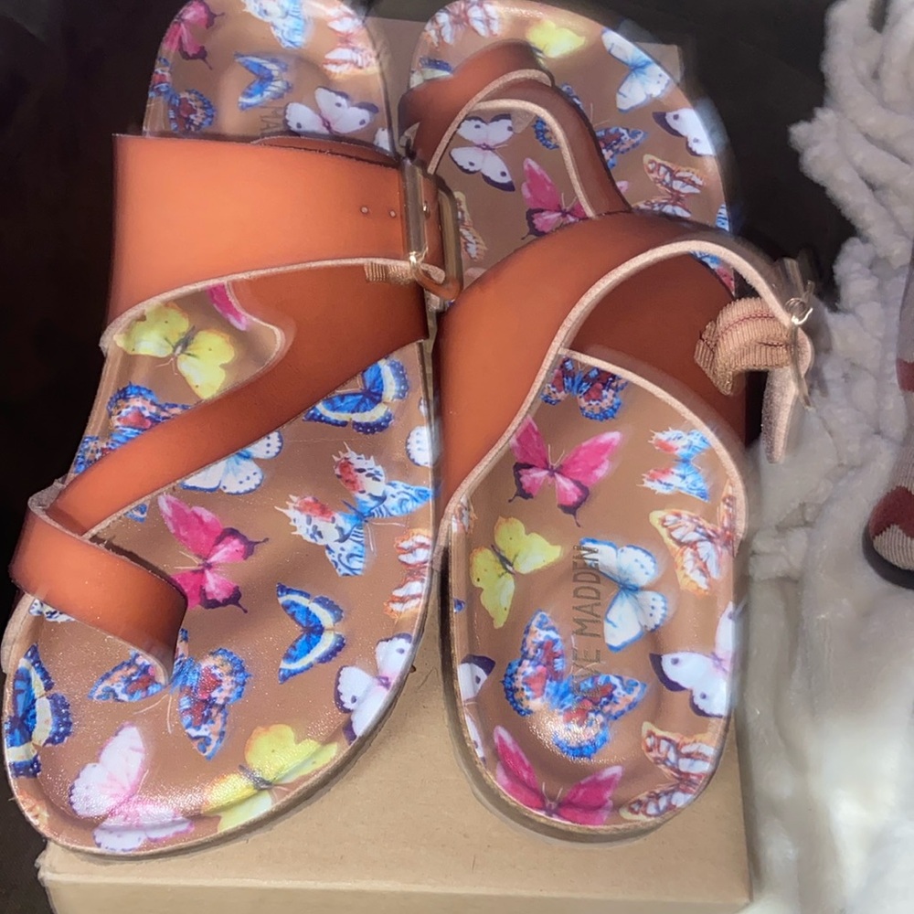 Cognac Girls Steven Madden Sandal